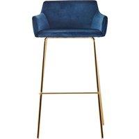 Orsina Tamzin Blue Velvet Low Back Bar Chair