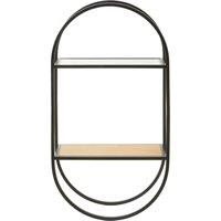 Orsina Stylish Two Tier Shelf, Space Saving Photos Display Shelf, Easily Maintained Metal Frame Bedroom Shelf in Black