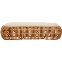 Orsina Wide Rattan Bean Bench, Rattan Bean Stool for Home, Outdoor, Lounge, Living Room, Unique Curved Rattan Stool in Brown