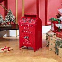 HOMCOM Christmas Post Box Freestanding or Wall Mounted for Xmas Decoration in Red