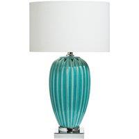 Orsina Apus Ceramic Table Lamp in Turquoise in Blue