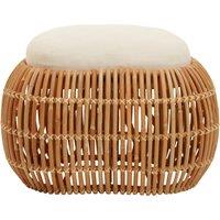 Orsina Rattan Bean Bench, Rattan Bean Stool for Home, Outdoor, Lounge, Living Room, Unique Curved Rattan Stool in Brown
