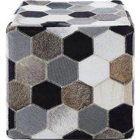 Orsina Safira Leather Patchwork Pouffe