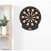 HOMCOM Electronic Dartboard 26 Games, 185 Variations Option with 6 Darts Ready-to-Play in Black