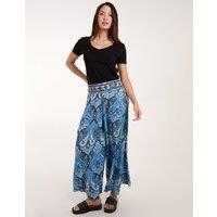 Blue Vanilla Women's Embellished Waist Wide Leg Trouser in Navy | Size: Medium