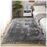 H&O Direct Rectangular Wool-like Indoor Decorative Rug in Grey | Size: 100 cm x 180 cm
