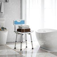 HOMCOM Shower Stool for Elderly Disabled Adjustable Shower Stool in Light Blue