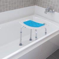 HOMCOM Adjustable Aluminum Bath Stool Spa Shower Chair Non-Slip in Blue