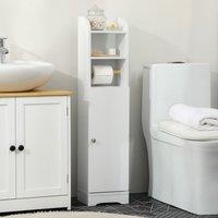 Kleankin Freestanding Bathroom Storage Unit with Adjustable Shelf, White
