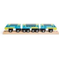 Bigjigs Rail Intercity 125 Train - Heritage Wooden Trains, 3 Carriages with Magnetic Couplings & 2 Track Pieces