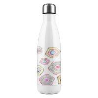 Benjamin Tate Design Hand Painted Multicolor Watercolor Stainless Steel Bottle in Natural