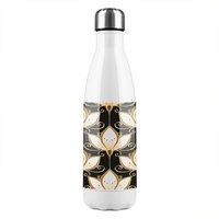 Benjamin Tate Design Black & Gold Floral Pattern Stainless Steel Bottle in Natural