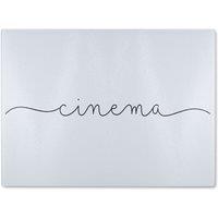 Benjamin Tate Design Text Cinema Designer Glass Chopping Board in Natural
