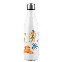 Benjamin Tate Design Egyptian Mythological Signs Stainless Steel Bottle in Natural