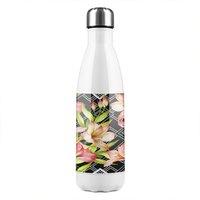 Benjamin Tate Design Bright Plants On Geometric Stainless Steel Bottle in Natural