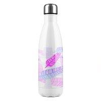 Benjamin Tate Design Purple Feathers Stainless Steel Bottle in Natural