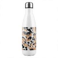 Benjamin Tate Design Leopard Spots Print Stainless Steel Bottle in Natural