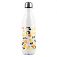 Benjamin Tate Design Autumn Leaves & Halloween Skulls Stainless Steel Bottle in Natural