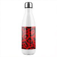 Benjamin Tate Design Red Leopard Print Stainless Steel Bottle in Natural