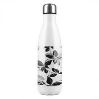 Benjamin Tate Design Black & White Floral Stainless Steel Bottle in Natural