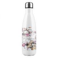 Benjamin Tate Design Flower Illustration Stainless Steel Bottle in Natural