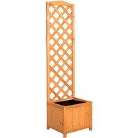 Samuel Alexander 1.6m Natural Wooden Freestanding Garden Trellis with Raised Bed Planter in Brown