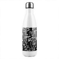 Benjamin Tate Design Geometric Shapes Repeating Designer Stainless Steel Bottle in Natural