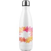 Benjamin Tate Design Pink & Orange Autumn Reath Stainless Steel Bottle in Natural