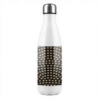 Benjamin Tate Design Geometric Glitter Love Hearts Stainless Steel Bottle in Natural