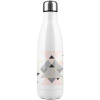 Benjamin Tate Design Pink & Grey Geometric Triangles Stainless Steel Bottle in Natural