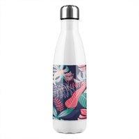 Benjamin Tate Design Tropical Plant Leaves Stainless Steel Bottle in Natural
