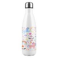 Benjamin Tate Design unicorns Designer Stainless Steel Bottle in Natural