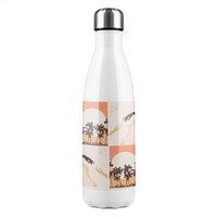 Benjamin Tate Design Abstract & floral collages, landscape scenes Designer Stainless Steel Bottle in Natural