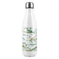 Benjamin Tate Design Green & Golden Marble Stainless Steel Bottle in Natural