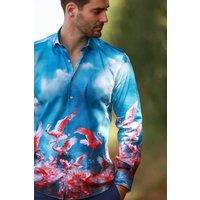 CLAUDIO LUGLI Men's Cl2428 Sky Flamingo in Bright Blue | Size: XL