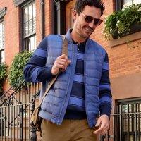 Lands' End Men's Mixed Media Gilet in Light Blue | Size: Medium