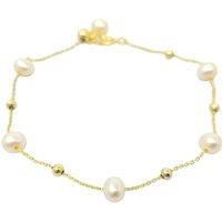 Harfi Women's Natural Freshwater Pearl Bracelet Bridesmaid Gift in Gold | Size: 20 cm