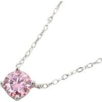 Harfi Women's Pink Tourmaline Moissanite Crystal Silver Necklace | Size: 18 inches