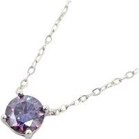 Harfi Women's Amethyst Moissanite Crystal Sterling Silver Necklace in Purple | Size: 18 inches