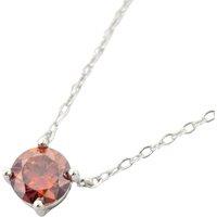 Harfi Women's Garnet Moissanite Crystal Sterling Silver Necklace in Red | Size: 18 inches
