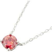 Harfi Women's Ruby Moissanite Crystal Sterling Silver Necklace in Red | Size: 18 inches