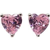 Harfi Women's Pink Tourmaline Heart Sterling Silver Stud Gemstone Earrings