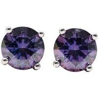 Harfi Women's Amethyst Moissanite Crystal Sterling Silver Earrings