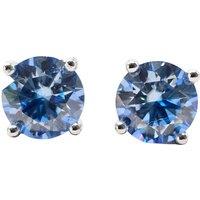 Harfi Women's Blue Topaz Moissanite Crystal Sterling Silver Earrings