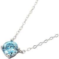 Harfi Women's Aquamarine Moissanite Crystal Sterling Silver Necklace in Blue | Size: 18 inches