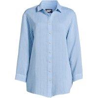 Lands' End Women's Plus Lightweight Rib Cover-Up Shirt in Blue | Size: 28-30