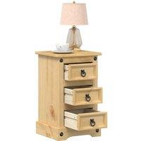 Berkfield Home Bedside Cabinet Corona 35x32.5x58 cm Solid Wood Pine in Brown
