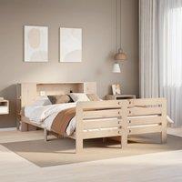Berkfield Home Bed Frame without Mattress 135x190 cm Double Solid Wood Pine in Brown