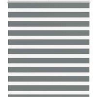 Berkfield Home Zebra Blind Dark Grey 125x150 cm Fabric Width 120.9 cm Polyester