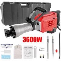 VOGREX 240V Electric Demolition Hammer Drill w/ Chisel & Case in Red